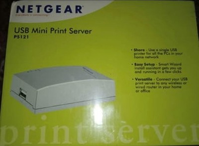 NIB Netgear PS121 USB 3 Mini Print Server WINDOWS Brand New In Box Retails 42-50