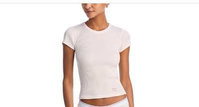 Alexander Wang Cotton Short Sleeve Tee Pink SIze S 00797