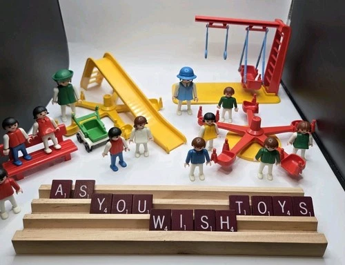 Vintage Playmobil #3552 & # 3416 Children's Playground Loose Lot As Is