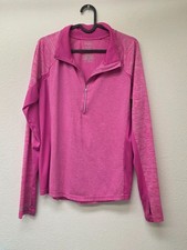 Danskin Now Women's Large Pink 1/4 Zip Pullover Activewear Jacket Semi-Fitted L