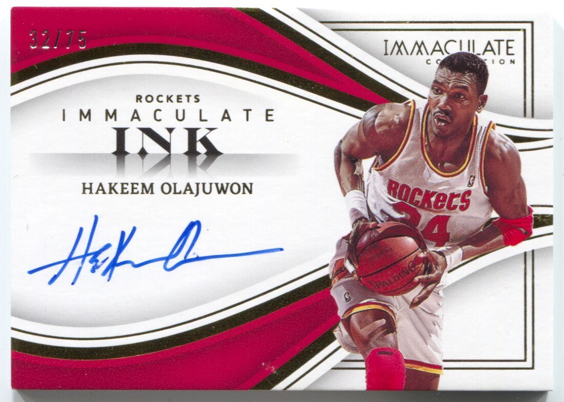 2022-23 Immaculate Hakeem Olajuwon Autograph Immaculate Ink Auto #/75