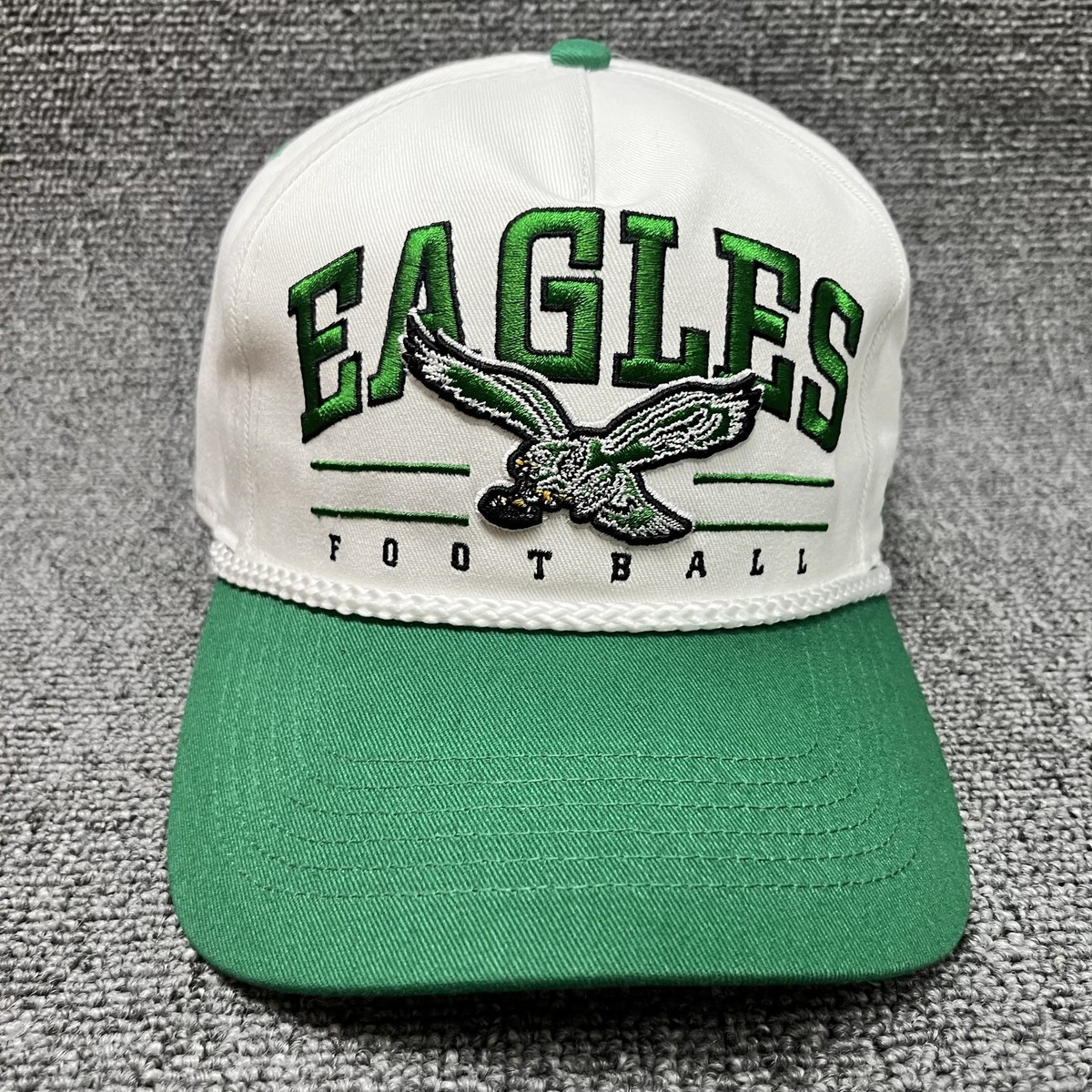 Philadelphia Eagles '47 Brand Hitch Rope Snapback Hat White Green NFL Football