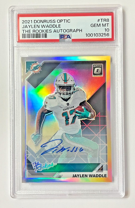Jaylen Waddle - 2021 Panini Donruss Optic #TR-8 The Rookies Auto /99 - PSA 10