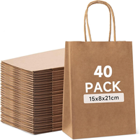Hausprofi PapiertüTen 40 StüCk, GeschenktüTen Mit Henkel, KraftpapiertüTen Groß