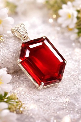 Natural Red Ruby Hexagon Schliff 26 Ct Anhänger AGL Zertifiziert Lose Edelstein