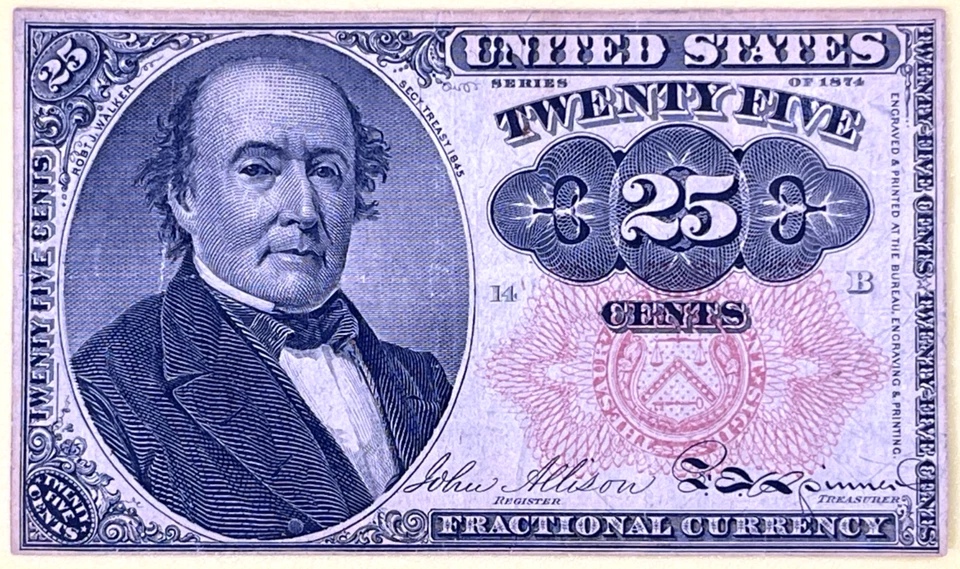 US 25 Cents Fractional Currency, 5th Issue, Fr1308, Green back XF+ - Image 2 of 4