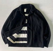 Y's Yohji Yamamoto Wool Jacket, Minimalist, Striped, Size 3, Black