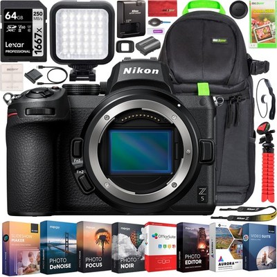 Nikon Z5 Mirrorless Full Frame Camera Body FX-Format 4K UHD Accessories Bundle
