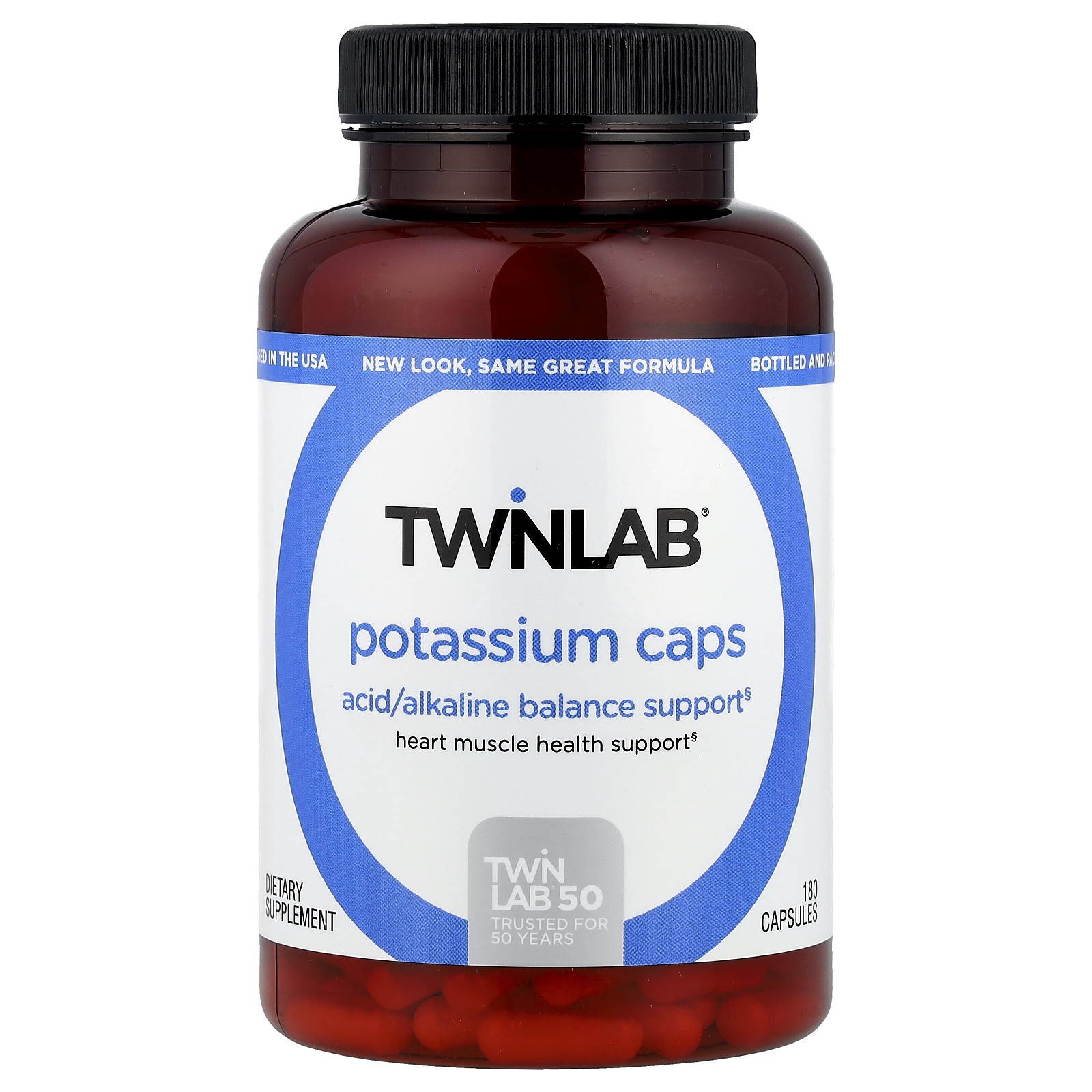 Twinlab Potassium Caps 180 капсул без яиц, без рыбы, без лактозы