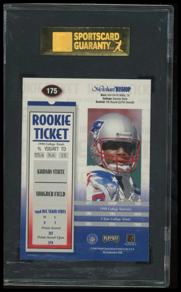 1999 Playoff Contenders SSD #175 Michael Bishop SGC 8.5 - Image 2 of 2