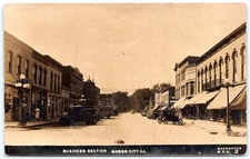 Postcard RPPC IL Mason City Illinois Business Section Bregstone Photo 1910s R113