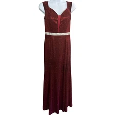 VTG 90's Rory Gown L Red Purple Shimmer Sleeveless Y2K Evening Homecoming Prom