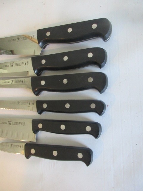 J.A. Henckels International EVERSHARP Stainless Steel KNIFE SET & WOODEN BLOCK