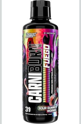 Nutrex CARNIBURN FUEGO Liquid L-Carnitine Blend Thermogenic Fat Burner 31  Svgs