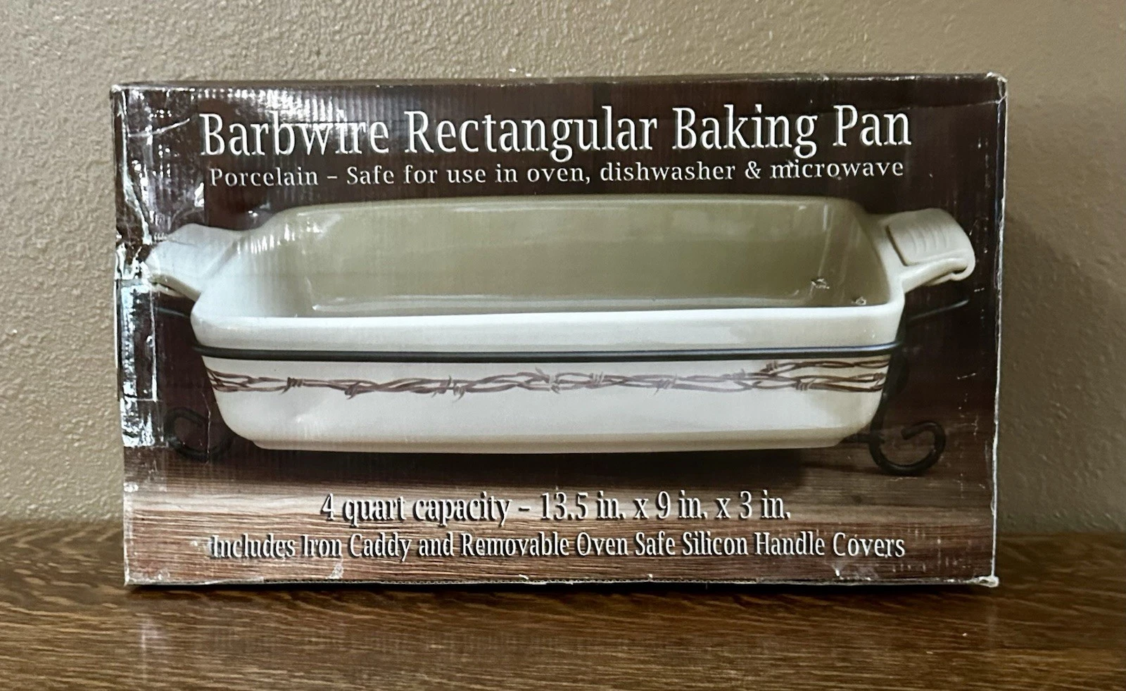 NEW Barbwire Rectangular Baking Pan Dish Cowboy Living Collection 13.5” x 9”