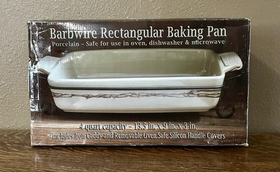NEW Barbwire Rectangular Baking Pan Dish Cowboy Living Collection 13.5  x 9 