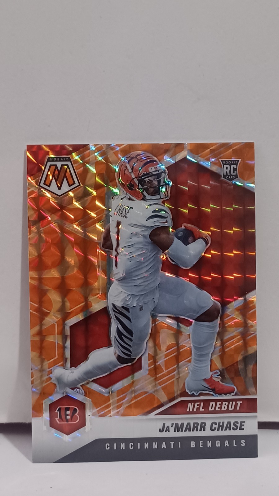 Ja'Marr Chase 2021 Mosaic #247 NFL Debut - Reactive Orange Price