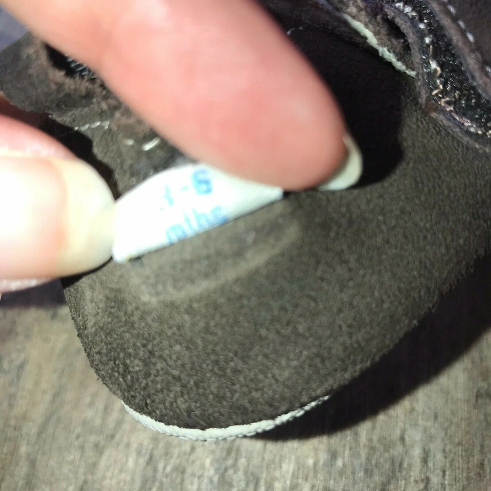 Zapatos Robeez Niños Talla 3-6 meses Marrón Gamuza Mocasines Suela Suave Agarre Foto 3 de 4