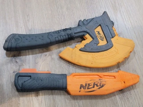 NERF Doomlands Vigilance Foam Axe & Foam Bayonet Lot of 2 RARE
