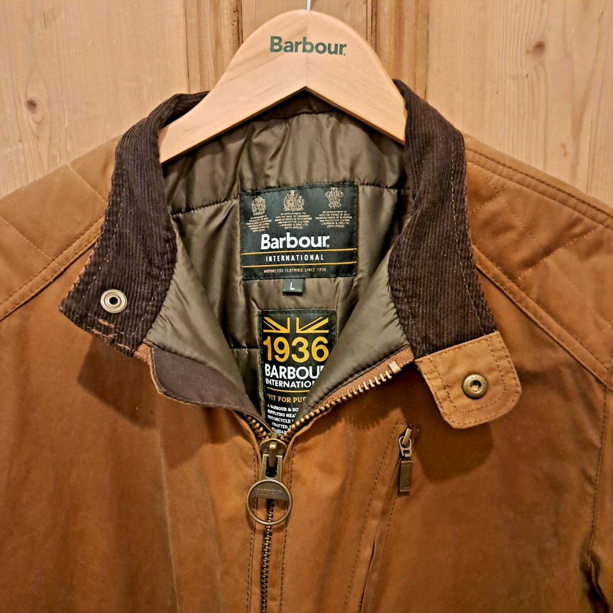 Barbour International - WINTER SPROCKET, Biker, Wax Jacket . TAN
