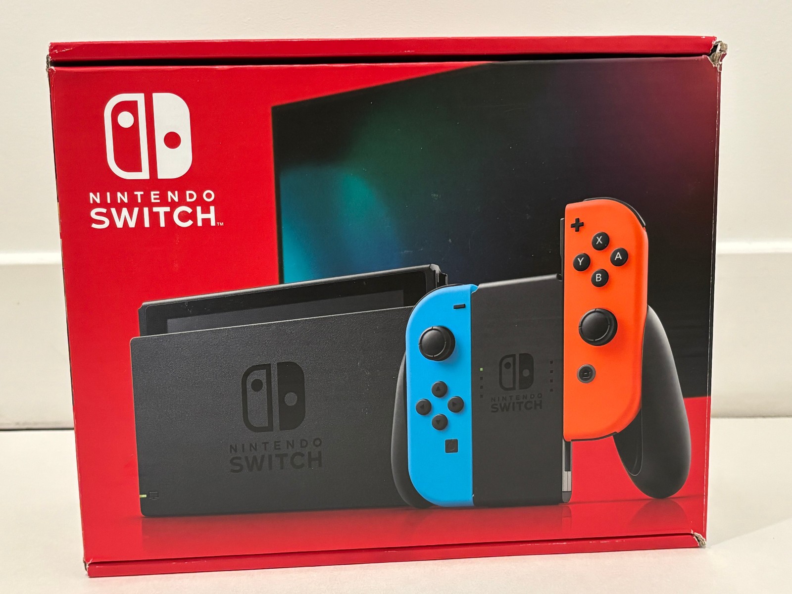 Nintendo Switch 32GB Gray Console with Neon Red and Neon Blue Joy-Con...
