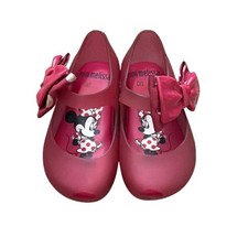 Mini Melissa x Minnie Mouse Jelly Maryjane Shoes Bow Accent Toddler Size 6