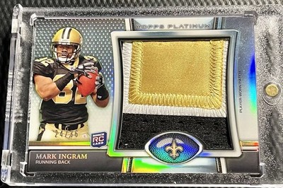 2011 Topps Platinum 24/36 Mark Ingram Saints 3-Color Rookie Jumbo Rookie Patch