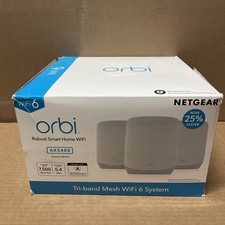 NETGEAR Orbi RBK763-100NAR AX5400 Mesh 1 Router  2 Satellites NEW