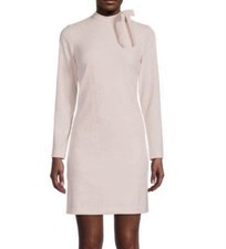 Calvin Klein Blush Pink Long Sleeve Bow Neck Sheath Dress Women  s Size 4