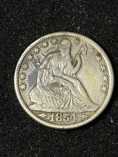 1854 o seated liberty half dollar Vf Details