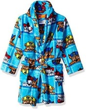 Blue Plush Paw Patrol Puppy Dog Plaid Fleece Robe Toddler Boy Size 2T NEW
