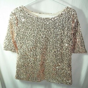 copper sequin blouse