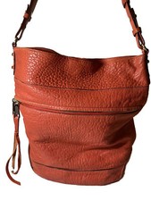 Rebecca Minkoff Orange Leather Bucket Handbag Shoulder Bag