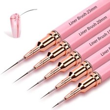 5Pcs Nail Art Liner Brushes,Liner Brush For Nails Gel,Fine Line Nail Art