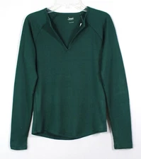 JENNI LS Split Nk Pajama Top Size XS Green June Bug Retail $29.50