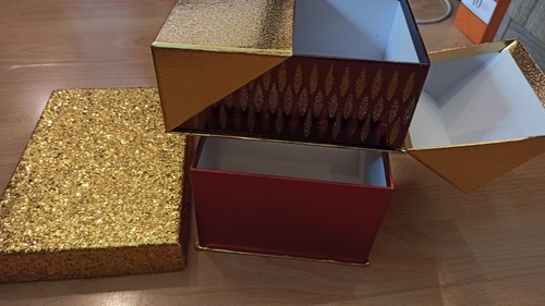 Box for gift. New box . Hand made. gift box with a beautiful gold ornament - Picture 3 of 6