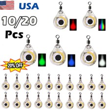 10/20X Fishing Lure Light LED Deep Drop Underwater Eye Shape Fishing Bait Mini