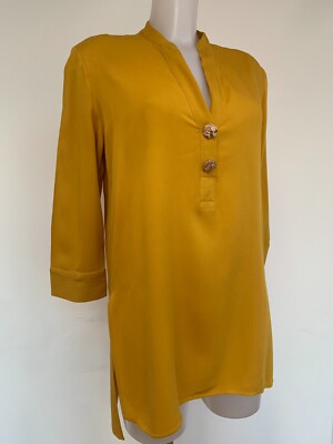Reserved Bluse senfgelb Gr. 36./S Knopf 100% Viscose