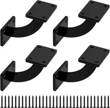 Black Heavy Duty Handrail Brackets 4 Pcs Square Base Support Easy Install New
