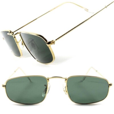 Retro 80's Rectangle Sunglasses – Classic Vintage Style, Unisex, Flexible Hinge For Comfort - View #7