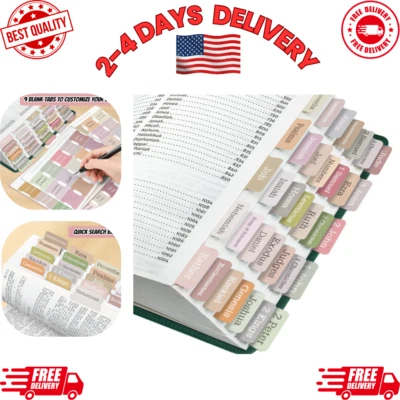 Easy To Read Boho Bible Tabs 75 Laminated Large Print Index Tabs for Navigation