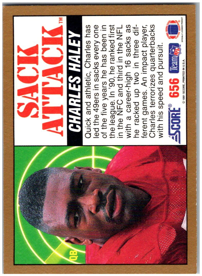 1991 Score #656 Charles Haley - Sack Attack FREE SHIPPING! | eBay