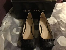 Christian Siriano for Payless~ Black Chic Lady ~7.5, open-toe, low heel