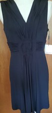 Calvin Klein Women's Black Ruched Sleeveless Casual Cocktail Party Dress Size 2
