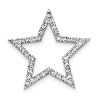 14k 14kt Weißgold großer Diamant Stern Kette Plättchen ANHÄNGER