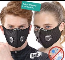 Face Mask With Two Ventilation Valve Breathable Washable Very Comfortable.
