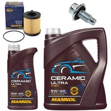 Motoröl Flter Set MANNOL 5W-40 6 Liter + Schraube für Alfa Romeo Opel Saab 9-5