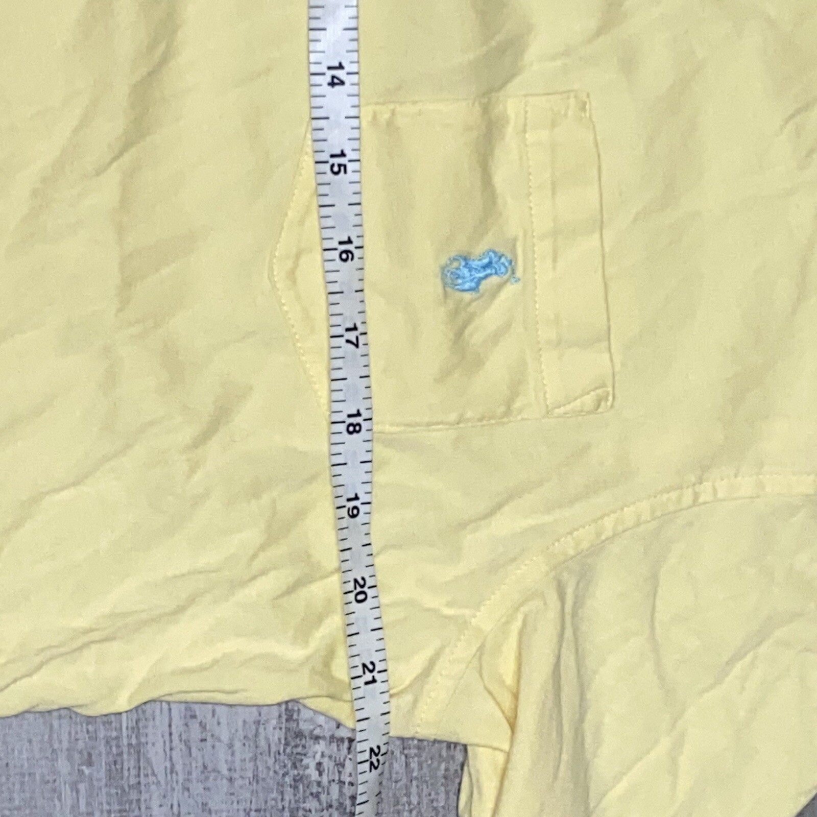 Polo Ralph Lauren camicia tasca frontale uomo grande cotone giallo blu pony