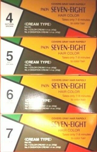3 PCS PAON SEVEN-EIGHT #4, #5, #6, #7 CREAM TYPE HAIR COLOR - New!