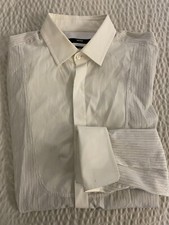 HUGO BOSS SELECTION Contrast Stripe French Cuff Tuxedo Shirt Size 16/41
